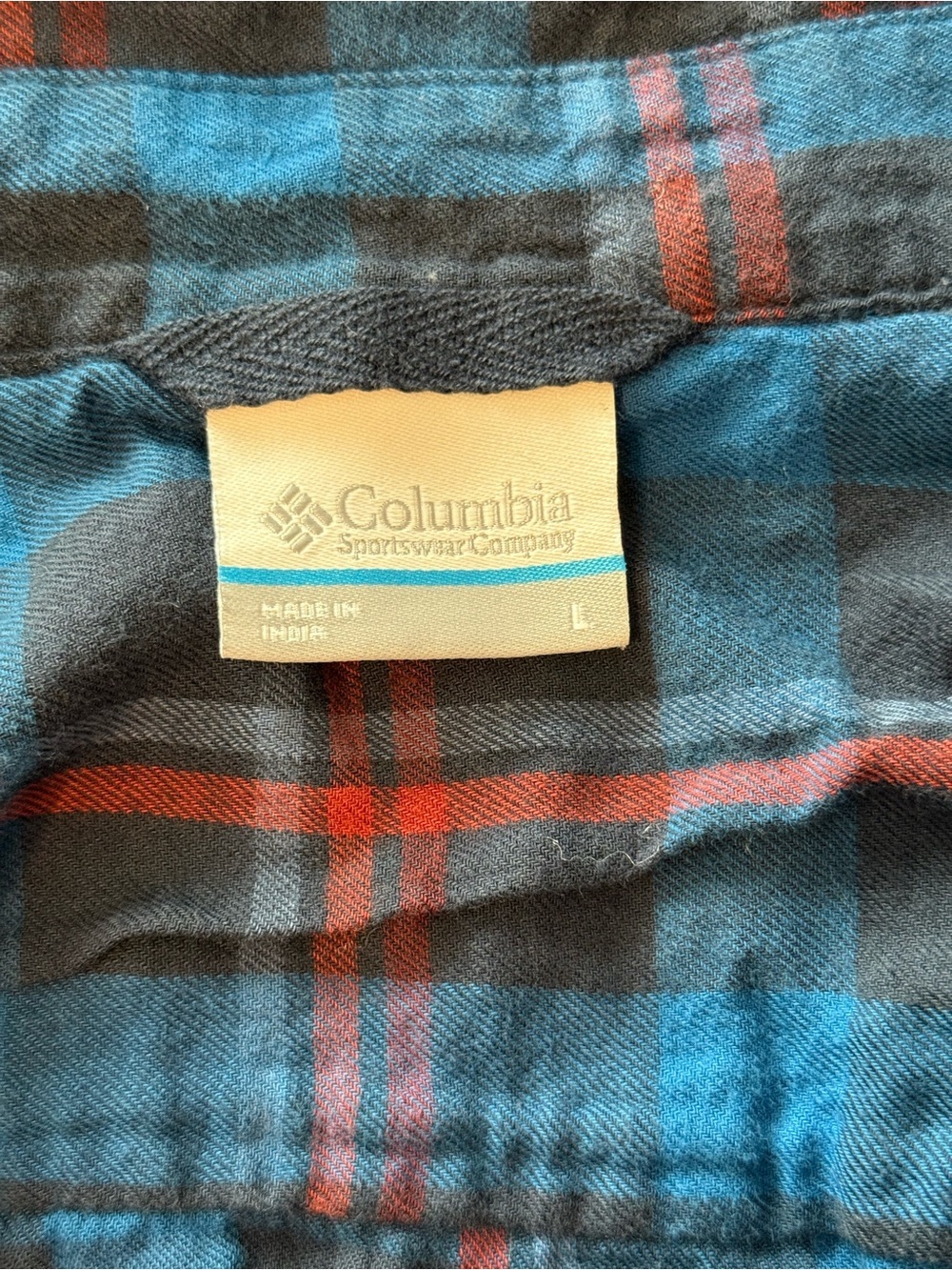 Columbia Men's black, Blue & Red Plaid Lightweight Flannel Shirt lumberjack - Picture 11 of 11